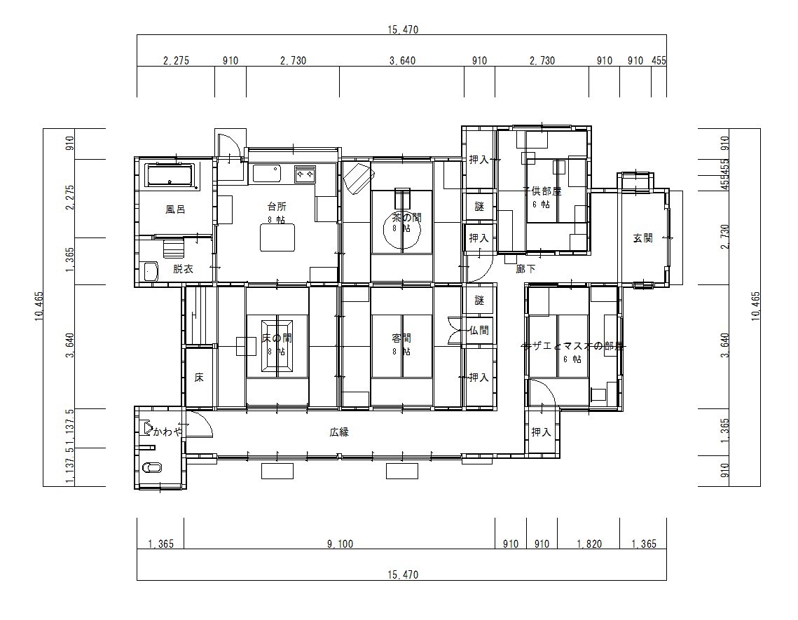 サザエさん!磯野家の恐怖な間取り図 | Home Plan Net.